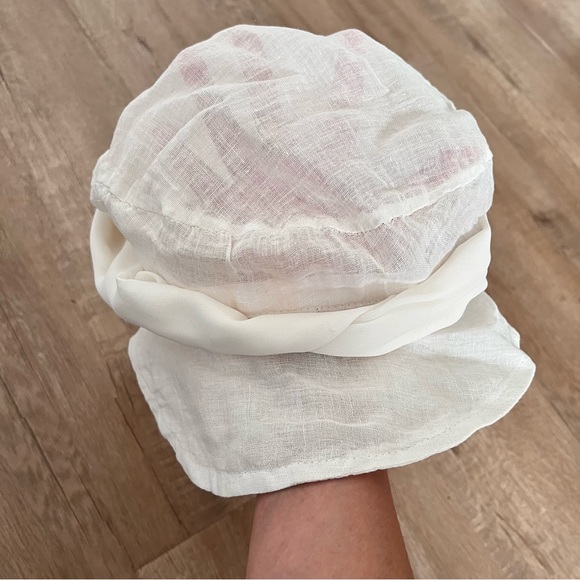 Beautiful Vintage Women Light‎ Weight White Cotton With Flowers Soft Bucket Hat main image 4